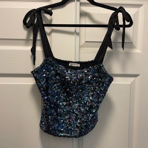 Free People - Sequin Crop Top size Small